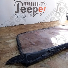 Occasion : Lunette arrière plastique pour bâche Bestop grise pour Jeep CJ7, YJ, TJ