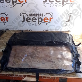 Occasion : Windjammer (rideau arrière) simili cuir noir pour Jeep CJ7, CJ8, YJ
