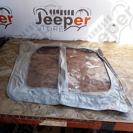 Occasion : Toile pour porte en toile gauche simili cuir blanc pour Jeep CJ5, CJ6