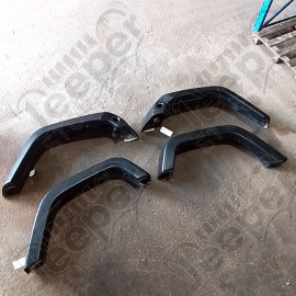 Occasion : Lot de 4 elargisseurs d'aile (2 avant + 2 arrière) noirs en plastique/fibre pour Jeep Wrangler JK