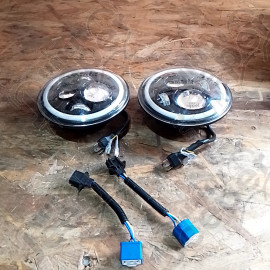 Occasion : Lot de 2 phares LED de 7" ronds pour Jeep CJ5, CJ6, CJ7, CJ8, TJ, JK