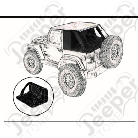 Partie 2/2 CARGO - Bâche JL Cargo Windows U2 SUNTOP, couleur Black Diamond, pour Wrangler JL 2 portes