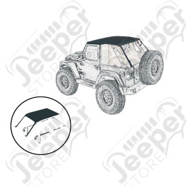 Partie 1/2 TOP - Bâche JL Top U2 SUNTOP, couleur Black Diamond, pour Wrangler JL 2 portes