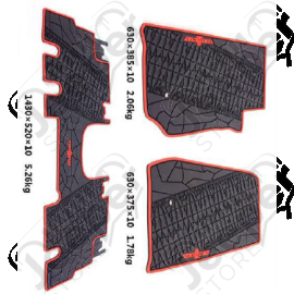 Kit tapis caoutchouc avant et arrière pour Jeep Wrangler JK (2 portes)