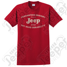 Tee shirt Jeep rouge 1941, taille L