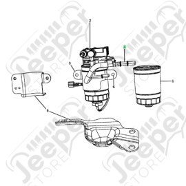 Tuyau de filtre à gazoil 2.8L CRD Jeep Wrangler JK. (n° 4 sur photo)