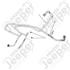 Tuyau de filtre à gazoil 2.8L CRD Jeep Wrangler JK - Pièce n° 2 sur photo - 52126225AB / 52126225AA