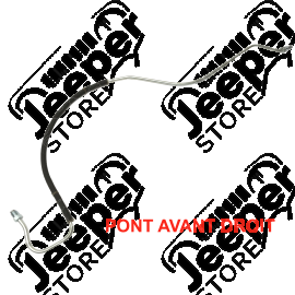Tube rigide frein, (conduite pont avant droit) Jeep Willys MB, GPW, M38, M38-A1, M201, CJ2A