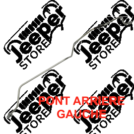 Tube rigide frein, (conduite pont arrière gauche) Jeep Willys MB, GPW, M38, M38-A1, M201, CJ2A, CJ3A