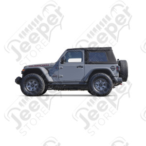 Bâche électrique Squareback by MyTop - Couleur : Black (Noir) - Jeep Wrangler JL (2 portes) - 9440017 / 94400-17