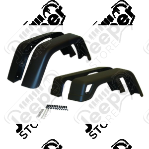 Kit de 4 élargisseurs d'ailes large +17cm en plastique pour Jeep Wrangler TJ - 55254918K7 / CR-55254918K7 / 1406.24