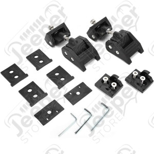 Kit attaches capot moteur réglable en acier et aluminium de la marque FLJ Offroad pour Jeep Wrangler TJ