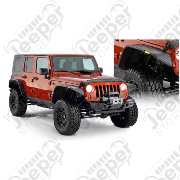 Kit de 4 Elargisseurs d'ailes plates BUSHWACKER Wrangler JK Unlimited (4 portes)