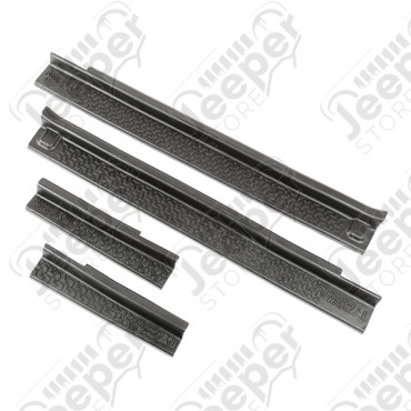 Kit de 4 protections de seuils de portes noir Rugged Ridge pour Jeep Wrangler JK Unlimited