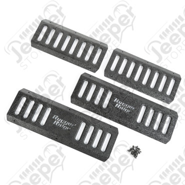 Kit de 4 grilles de protection Rugged Ridge à fixer (sur réf: 51-JS-2727) pour Jeep Wrangler JK Unlimited (4 portes)
