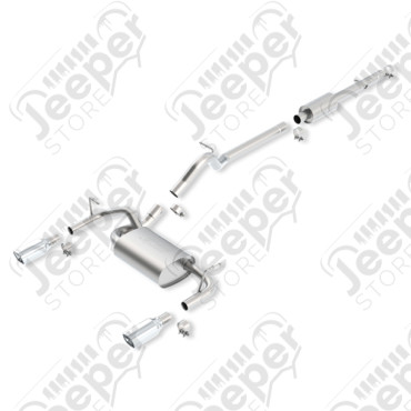 Ligne d'échappement inox BORLA double sortie moteurs 2.8L CRD et 3.6L V6 essence - Jeep Wrangler JK Unlimited - 140459