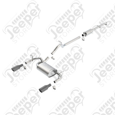 Ligne d'échappement inox BORLA double sortie NOIRE (sans collecteur) moteurs 2.8L CRD et 3.6L V6 essence - Jeep Wrangler JKU - 140459BC