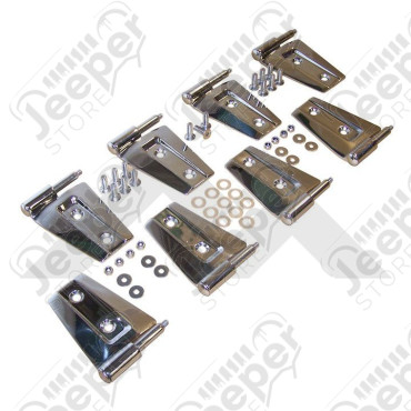 Kit de charnières de porte acier inox - Jeep Wrangler JK Unlimited (4 portes) - RT34079