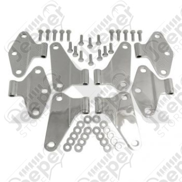 Kit de 8 charnières coté caisse en acier / inox pour Jeep Wrangler JK Unlimited (4 portes) 