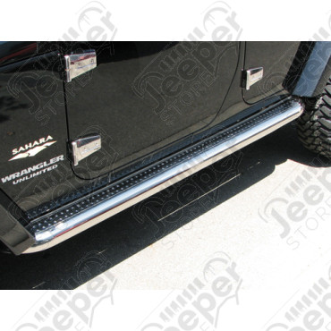 Kit marchepieds INOX avec plateau - Jeep Wrangler JK Unlimited (4 portes) - H8403
