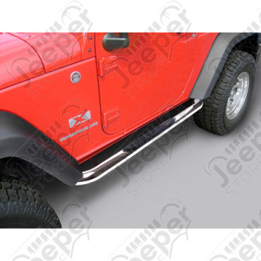 Kit marches pieds INOX avec anti dérappant, pour Wrangler JK, 2 portes diametre 75mm