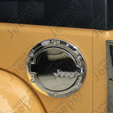 Trappe à essence "Jeep" en aluminium et plastique chromé pour Jeep Wrangler JK