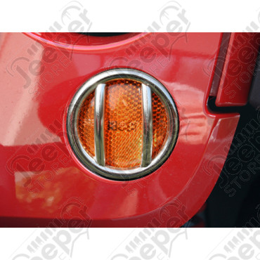 Grilles de protection de feu, acier inox (feux clignotants avant calandre), Wrangler JK,