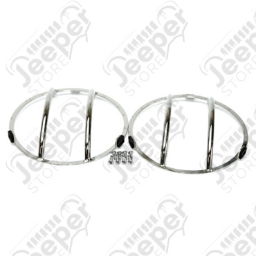 Grilles de protection de feu, acier inox (projecteurs), Wrangler JK