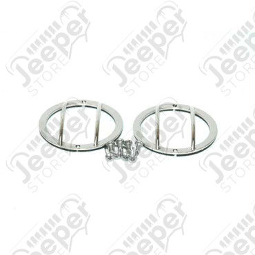 Kit Grilles de protection de feu US acier inox (feux clignotants latéral) Jeep Wrangler JK