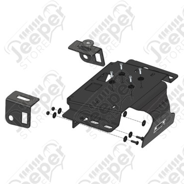 Kit montage compresseur ARB sous sieges avant gauche conducteur - Jeep Wrangler JK Unlimited (4 portes)