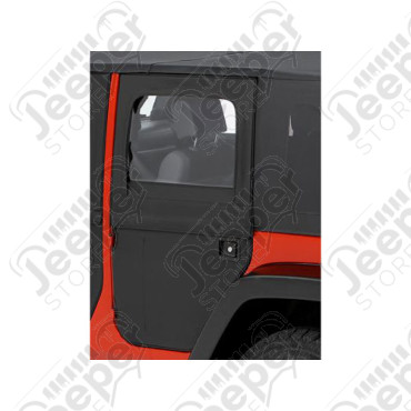 Kit demi portes en toile en deux parties séparables arrière pour Jeep Wrangler JK Unlimited, couleur: Black Diamond