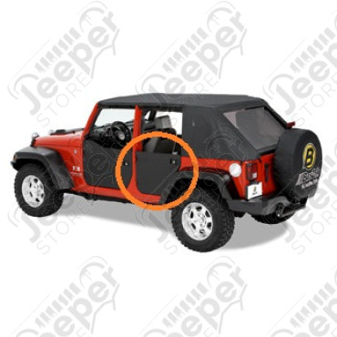 Kit demi portes arrière en toile, couleur; black diamond, Wrangler JK Unlimited (pour 4 portes)