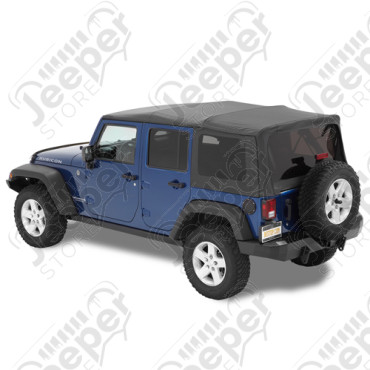 Bâche Supertop (avec fenêtres teintées) - Couleur : Black Twill - Jeep Wrangler JK Unlimited (4 portes)
