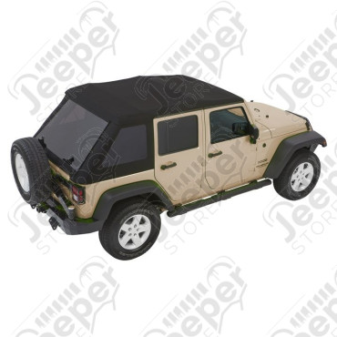 Bache Trektop Glide - Couleur : Black Twill - Jeep Wrangler JK Unlimited (4 portes)