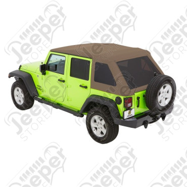 Bache Trektop Glide - Couleur : Oak Tan Twill (Marron) - Jeep Wrangler JK Unlimited (4 portes)