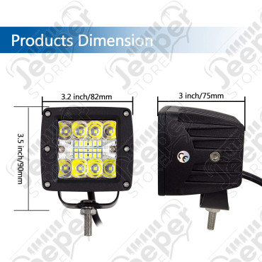 Lampe LED carrée universelle (12 volts) 20 watts 1400 lumens - LTPZ-WL004-F
