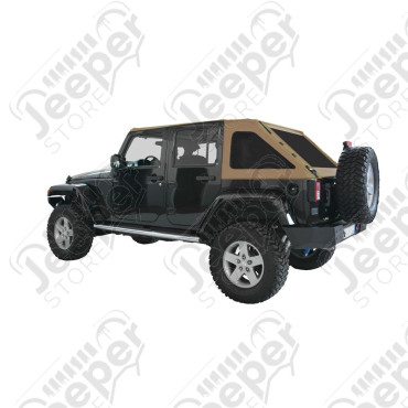 Bâche complète Suntop Fastback Top U4, couleur: Sable (Deep Sand) pour Jeep Wrangler JK Unlimited (4 portes)