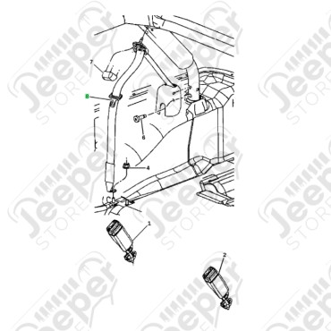Ceinture de sécurité arrière gauche OU droite - Jeep Wrangler JK Unlimited (4 portes)