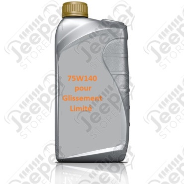 Huile de pont 75W140 LS semi synthétique pour pont à glissement limité 1L pour Jeep - 68218657AB / 68083381AA / 68449546AA