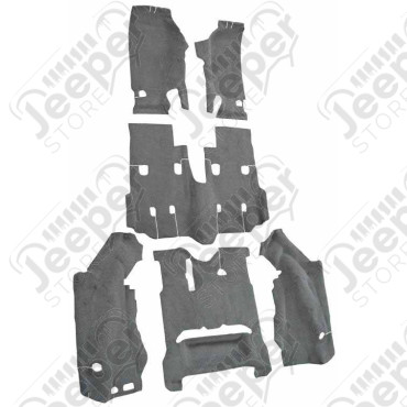 Moquette d'intérieur avec poils courts et dessous épais couleur noir - Jeep Wrangler JK Unlimited (4 portes) - 23539162