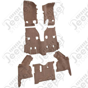 Moquette d'intérieur noire pour Jeep Wrangler JK Unlimited (4 portes) phase 2