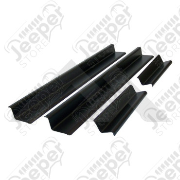 Kit de 4 protections de seuils de portes en acier noir pour Jeep Wrangler JK Unlimited