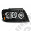 Kit de 2 phares verre clair sur fond noir - Jeep Grand Cherokee WJ / WG