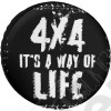 Housse de roue de secours de 31" à 32" couleur NOIR "4x4 it's a way of life"