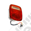 Feu arrière droit (sans éclaireur de plaque) (version US) rouge et blanc (boitier chromé) pour Jeep CJ, Wrangler YJ, TJ