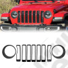 Kit d'inserts noir (enjoliveurs) de calandre et phares pour Jeep Wrangler JL
