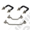 Kit crochets capot moteur acier, inox Jeep CJ et Wrangler YJ