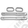 Kit de 4 enjoliveurs de poignées portes intérieur avant (avec lève vitre manuel) (couleur: argent) Jeep Wrangler JK (2 ou 4 portes) 