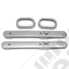 Kit de 4 enjoliveurs de poignées portes intérieur avant (avec lève vitre électrique) (couleur: argent) Jeep Wrangler JK (2 ou 4 portes) 