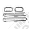 Kit de 4 enjoliveurs de poignées portes intérieur arrière (avec lève vitre manuel) (couleur: argent) Jeep Wrangler JK Unlimited (4 portes) 